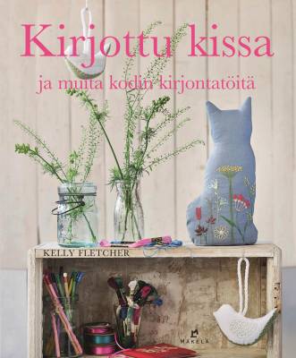 Kirjottu kissa ja muita kodin kirjontatöitä