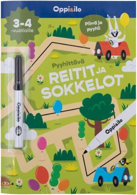 Pyyhittävä Reitit ja sokkelot 3-4 v