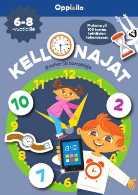 Kellonajat puuha- ja tarrakirja 6-8 v