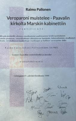 Veroparoni muistelee