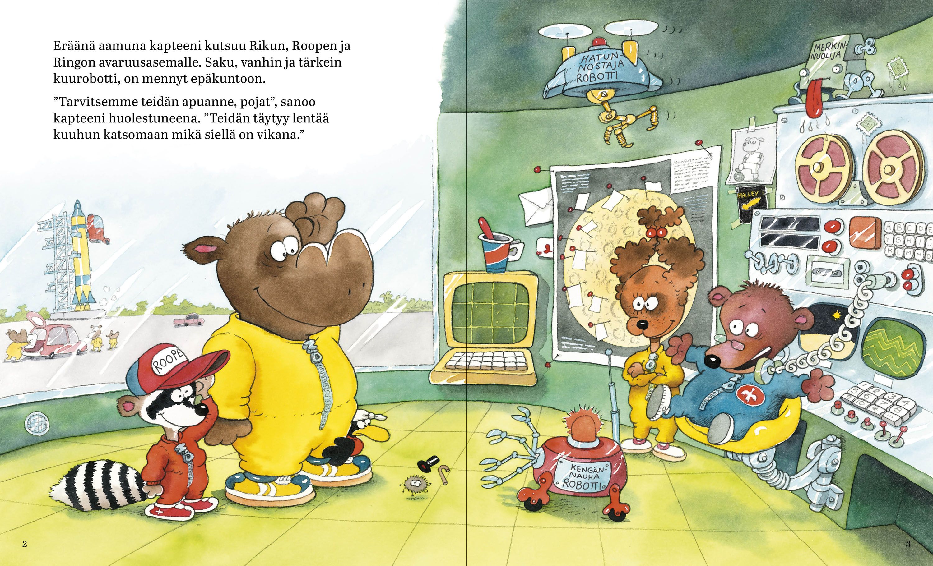 Riku, Roope ja Ringo lentävät kuuhun