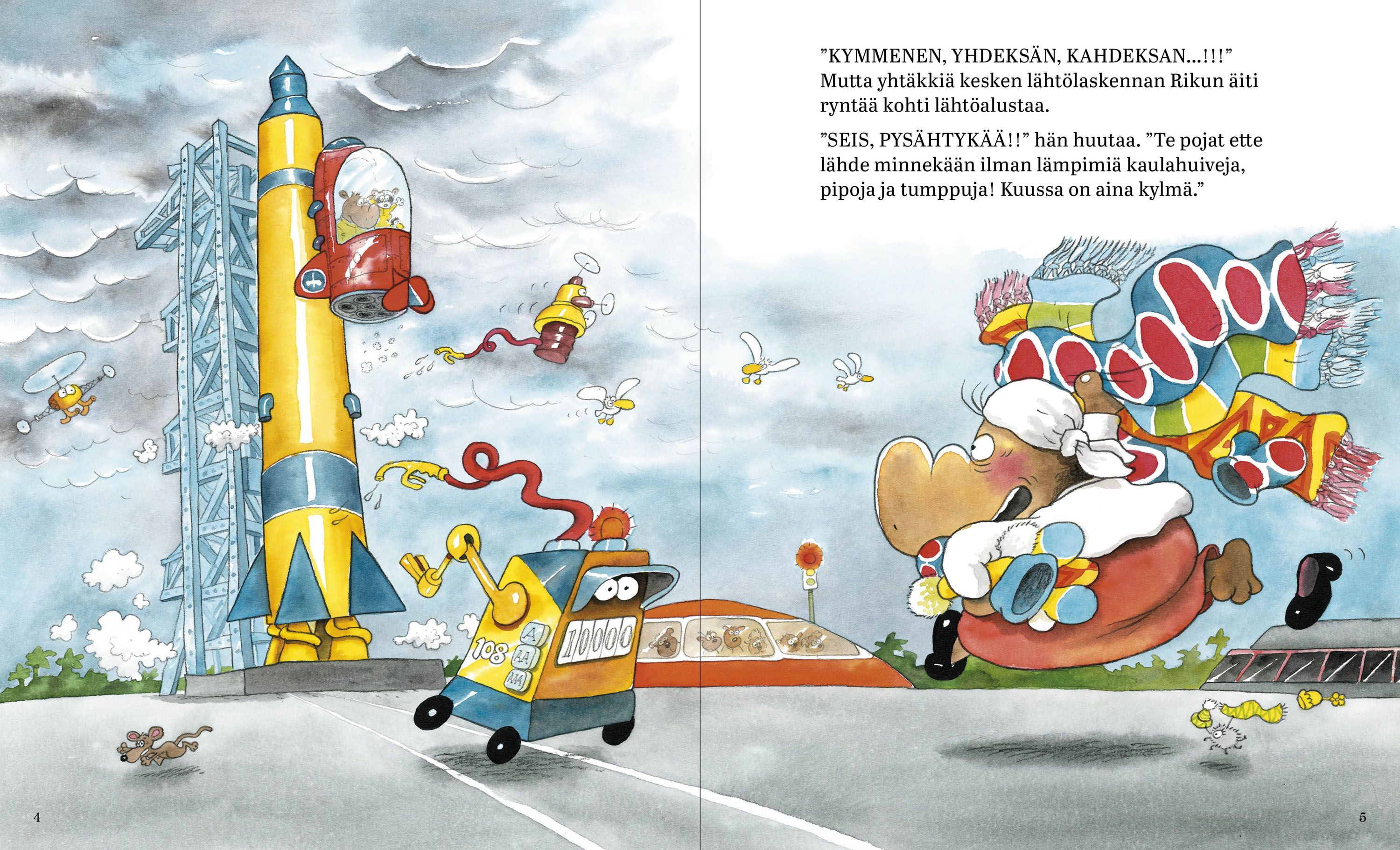 Riku, Roope ja Ringo lentävät kuuhun