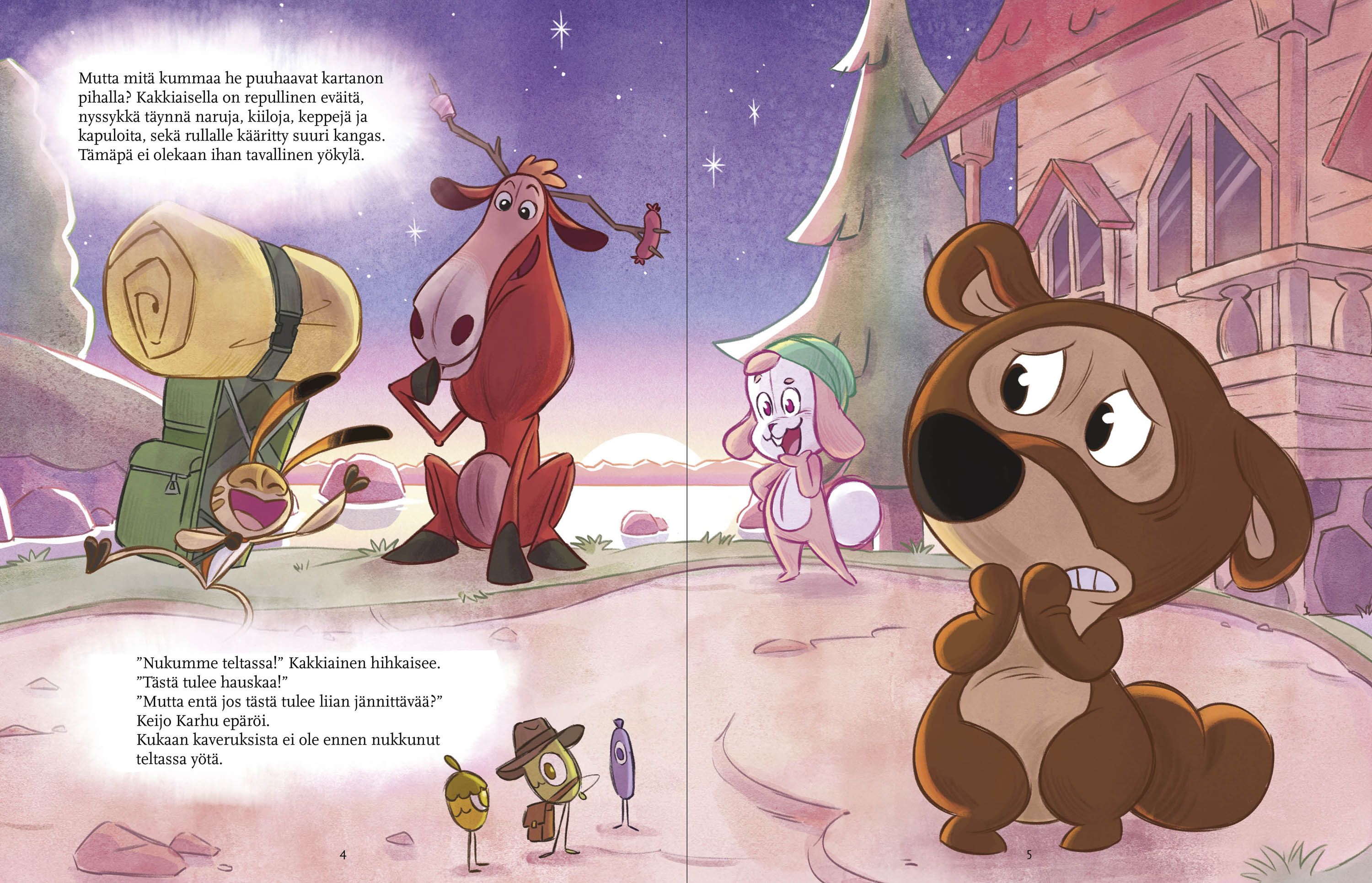 Kikattava Kakkiainen ja Keijo Karhun telttaretki