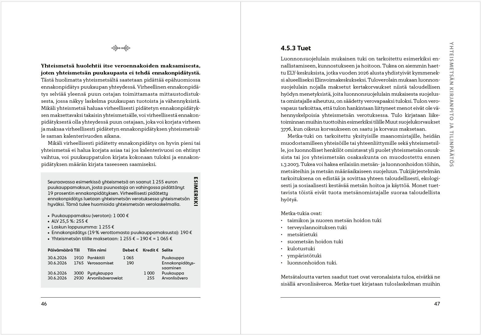 Yhteismetsän kirjanpito ja verotus