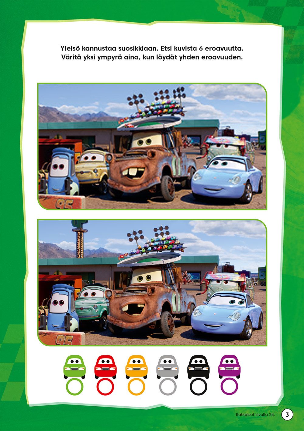 Disney Autot Iloiset Autot puuhakirja
