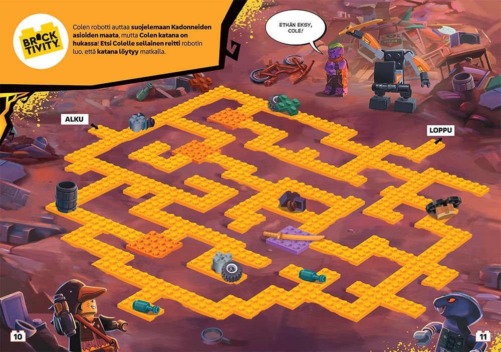 LEGO Ninjago Colen robottitehtävä puuhakirja + lelu