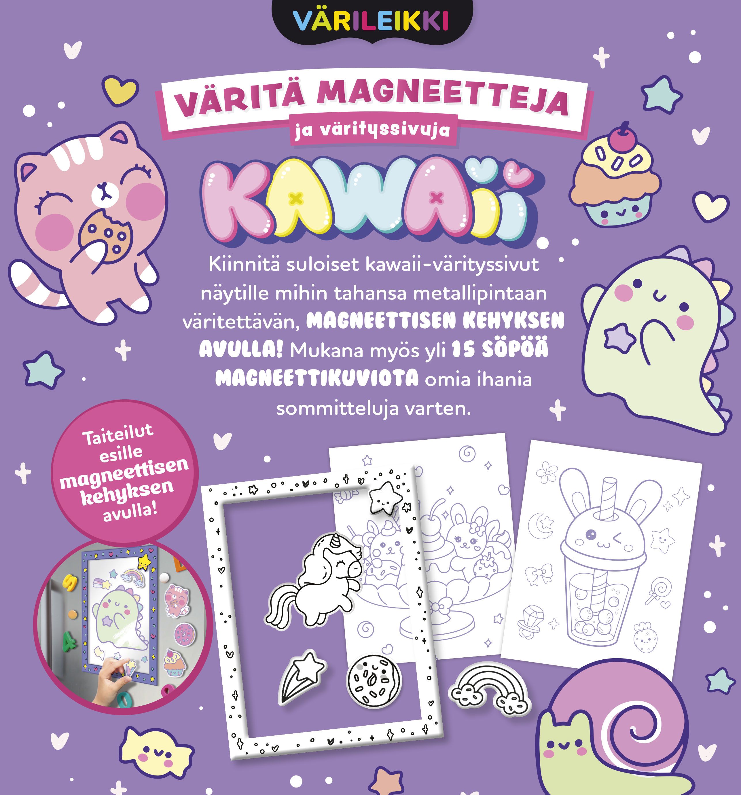 Värileikki - Väritä magneetteja ja värityssivuja