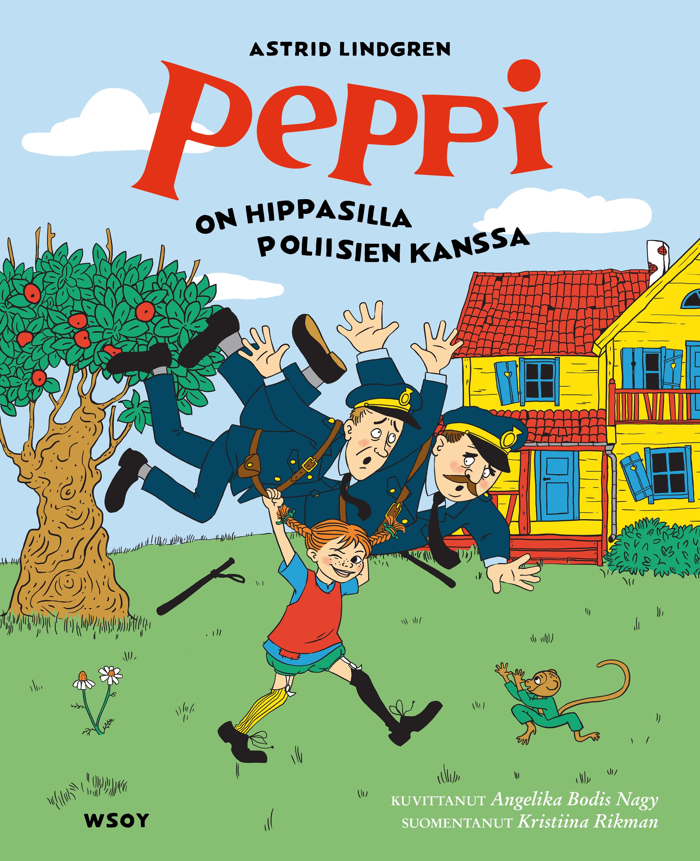 Peppi on hippasilla poliisien kanssa